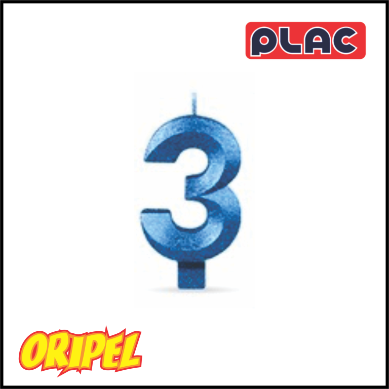 VELA ANIVERSARIO INFINITY METALLIC AZUL/3 PLAC