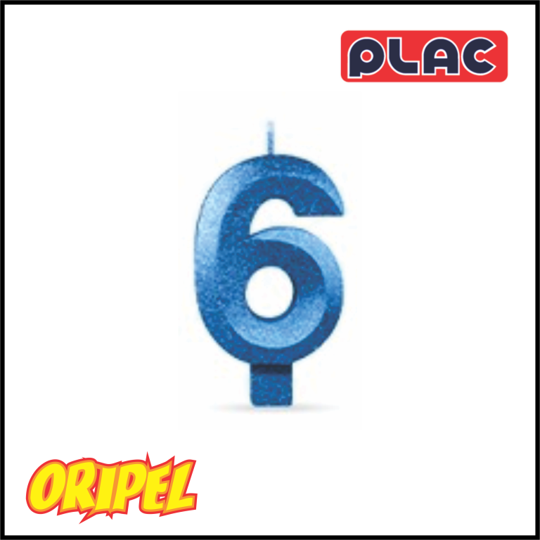 VELA ANIVERSARIO INFINITY METALLIC AZUL/6 PLAC