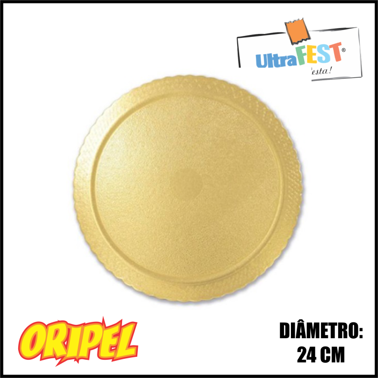 CAKE BOARD REDONDO OURO 24CM ULTRAFEST