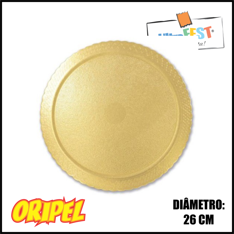 CAKE BOARD REDONDO OURO 26CM ULTRAFEST