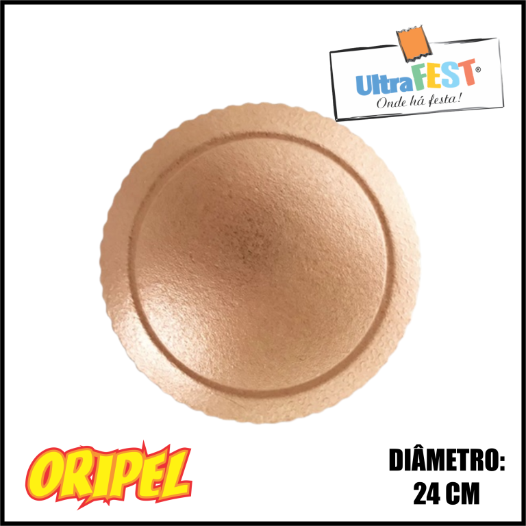 CAKE BOARD REDONDO OURO ROSE 24CM ULTRAFEST
