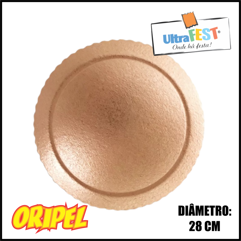 CAKE BOARD REDONDO OURO ROSE 28CM ULTRAFEST