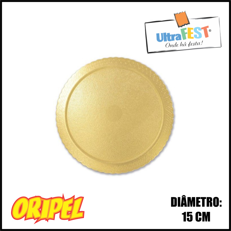 CAKE BOARD REDONDO OURO 15CM ULTRAFEST