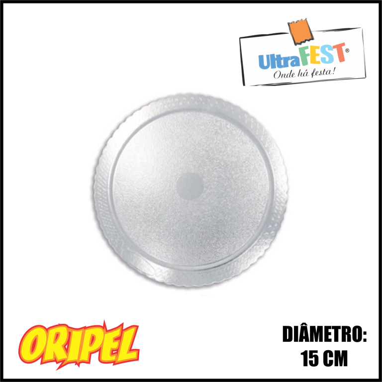 CAKE BOARD REDONDO PRATA 15CM ULTRAFEST