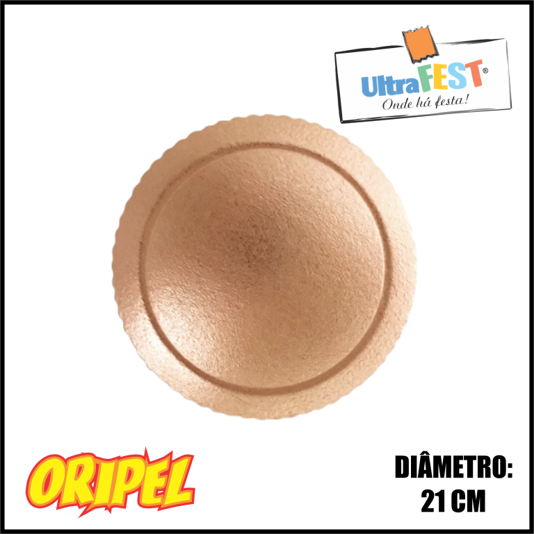 CAKE BOARD REDONDO OURO ROSE 21CM ULTRAFEST