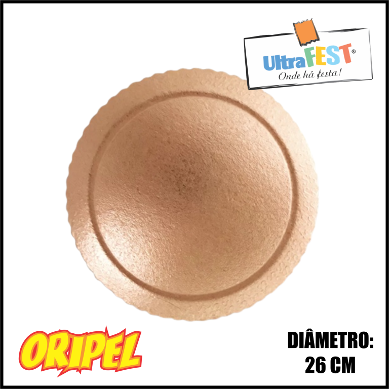 CAKE BOARD REDONDO OURO ROSE 26CM ULTRAFEST