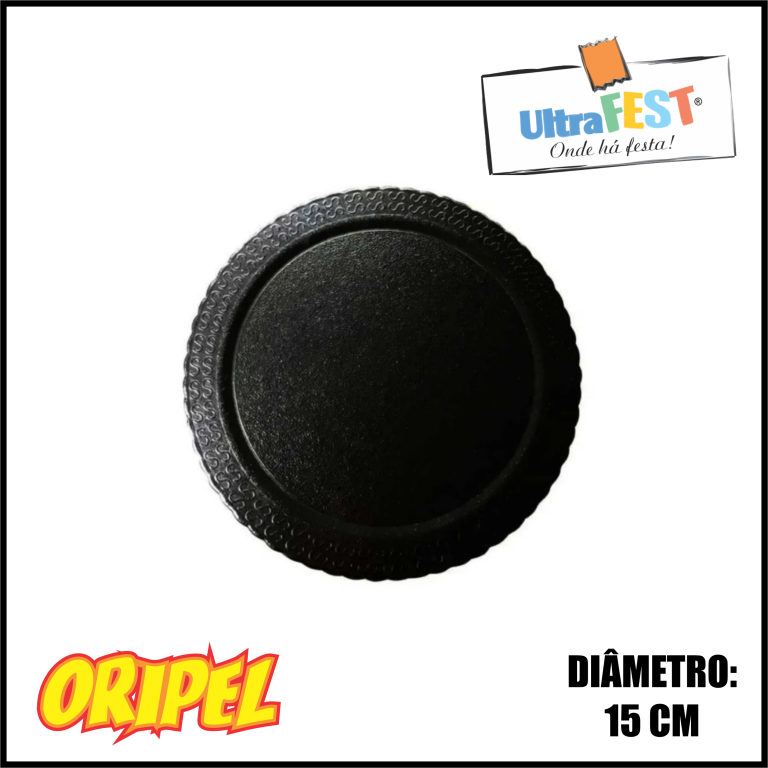 CAKE BOARD REDONDO PRETO 15CM ULTRAFEST