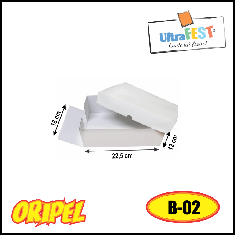 CAIXA BOLO BRANCA/B02 22,5X18X12CM ULTRAFEST