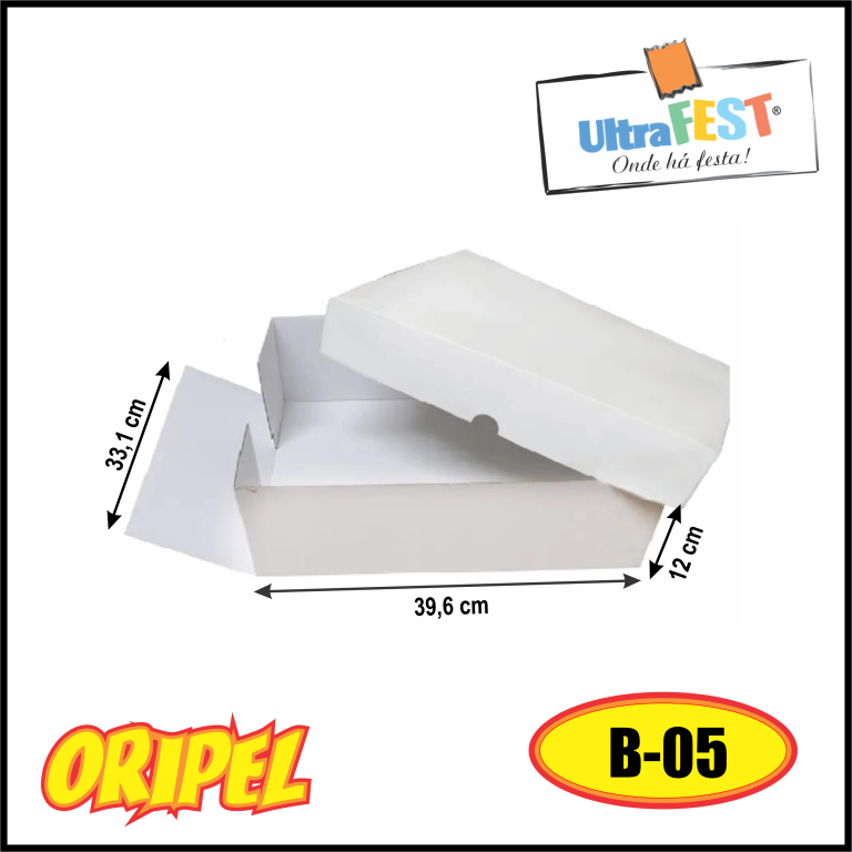 CAIXA BOLO BRANCA/B05 39,6X33,1X12CM ULTRAFEST