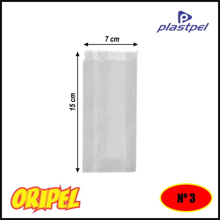 SACO PIPOCA MONOLUCIDO BRANCO Nº 3 PLASTPEL 500 UN