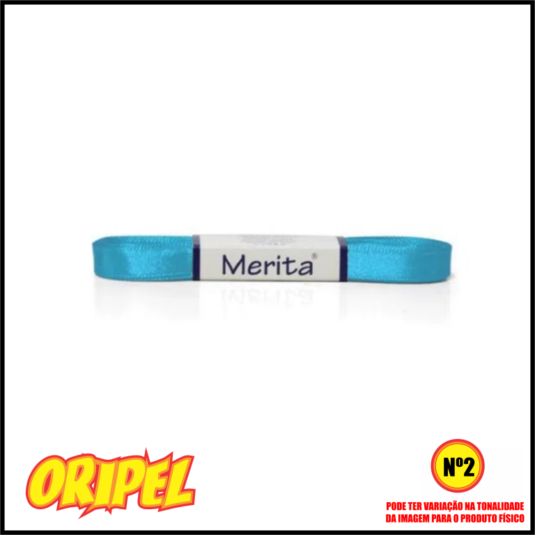 FITA CETIM F.SIMPLES 10MM/AZ TURQUESA MERITA 10 MTS
