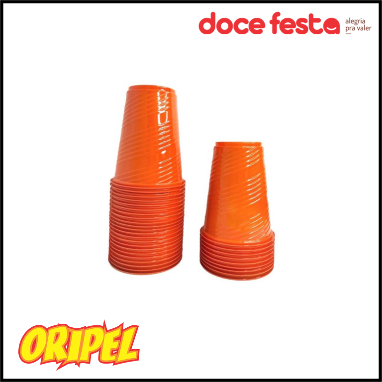 COPO PS LARANJA 200ML DOCE FESTA 50 UN