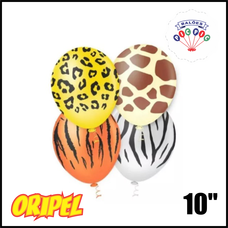 BALÃO REDONDO 10'' SAFARI SORTIDO PIC PIC 25 UN