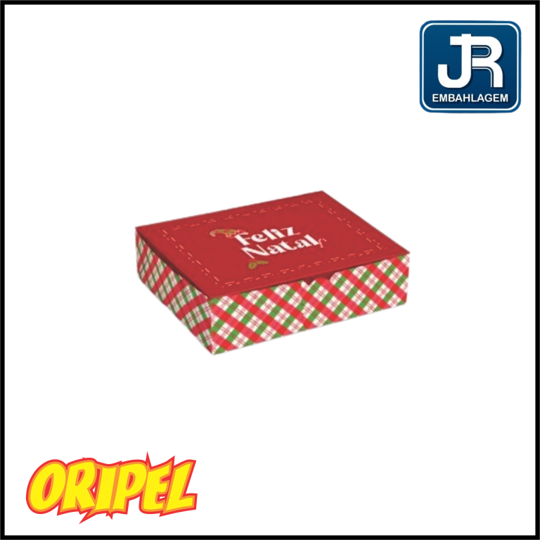 CAIXA 12 DOCES XADREZ NATAL NT199/15X12X5CM JR EMBALAGEM