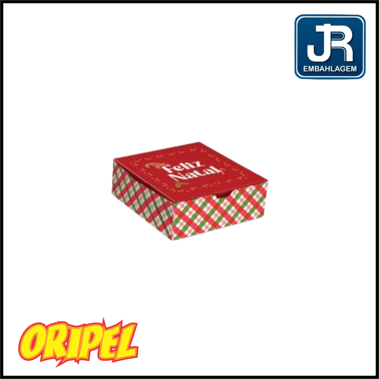 CAIXA 9 DOCES XADREZ NATAL NT197/12X11X4CM JR EMBALAGEM