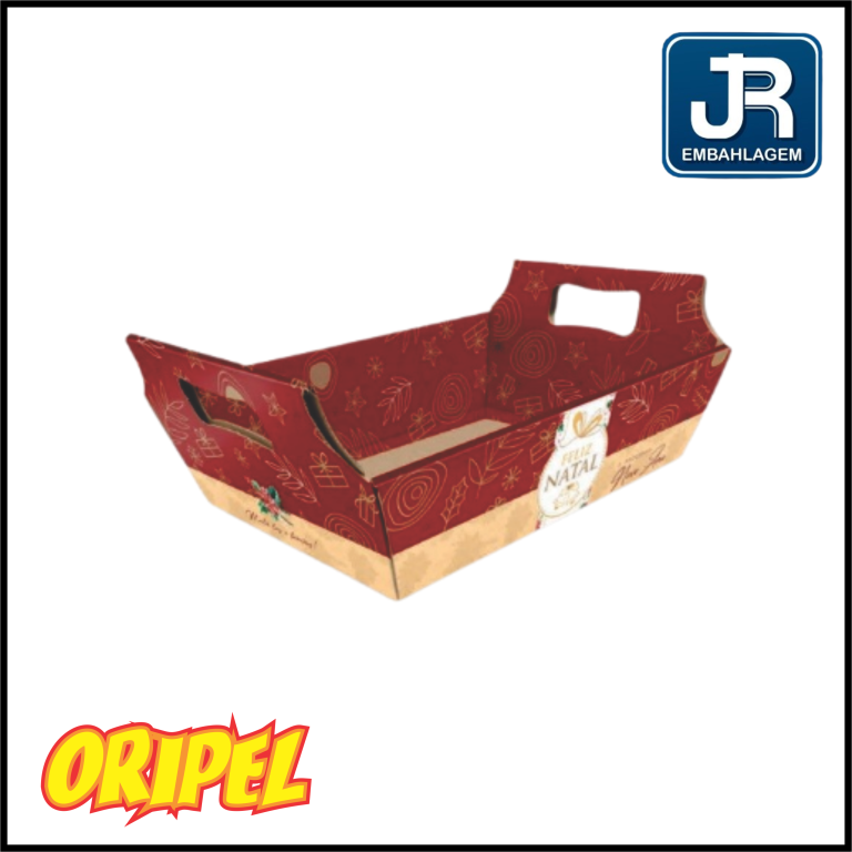 BANDEJA MEDIA FLORAL NATAL NT31/23X16X7CM JR EMBALAGEM