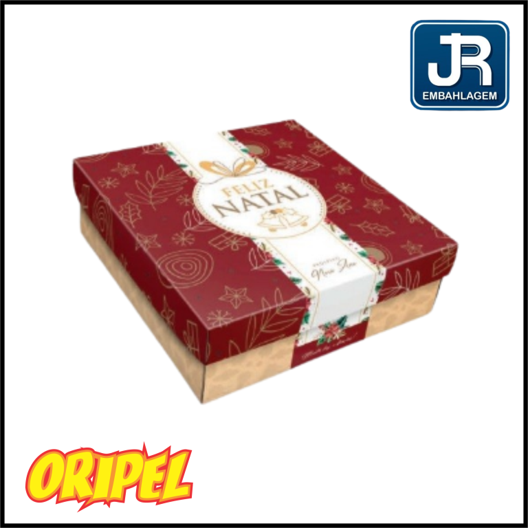 CAIXA PRESENTE FLORAL NATAL NT61/27X27X9CM JR EMBALAGEM