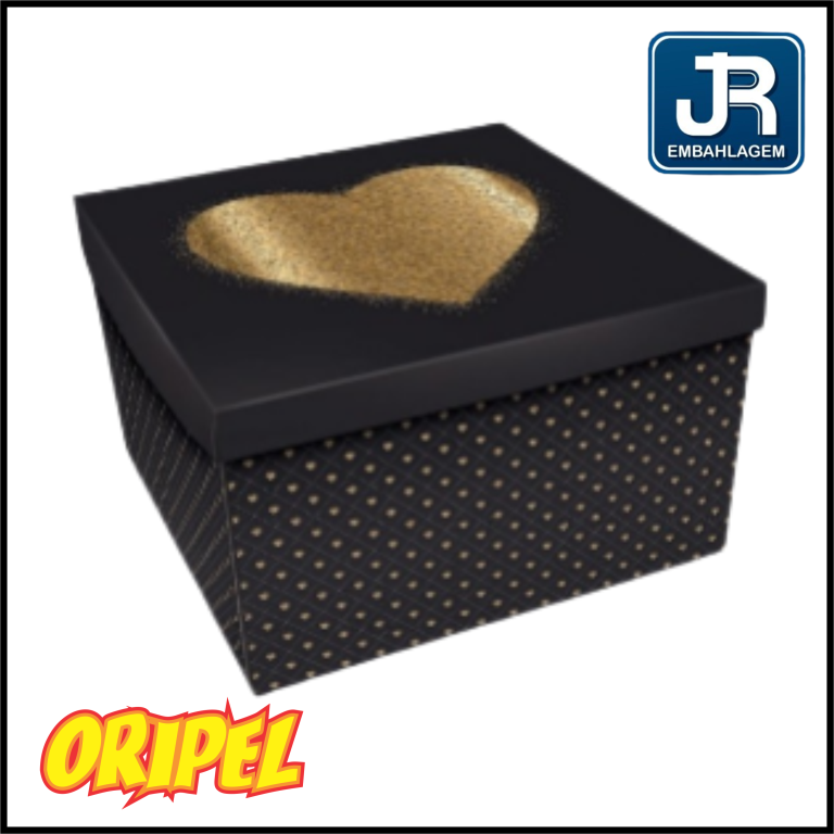CAIXA PRESENTE LOVE GOLD MM43/27X27X15,5CM JR EMBALAGEM
