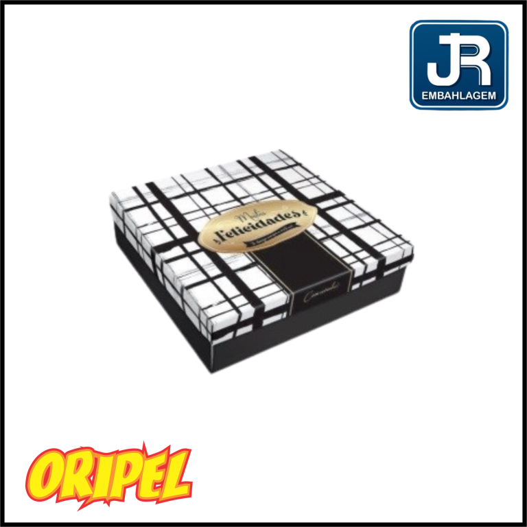 CAIXA PRESENTE PARABENS PB23/13,5X13,5X4CM JR EMBAHLAGEM