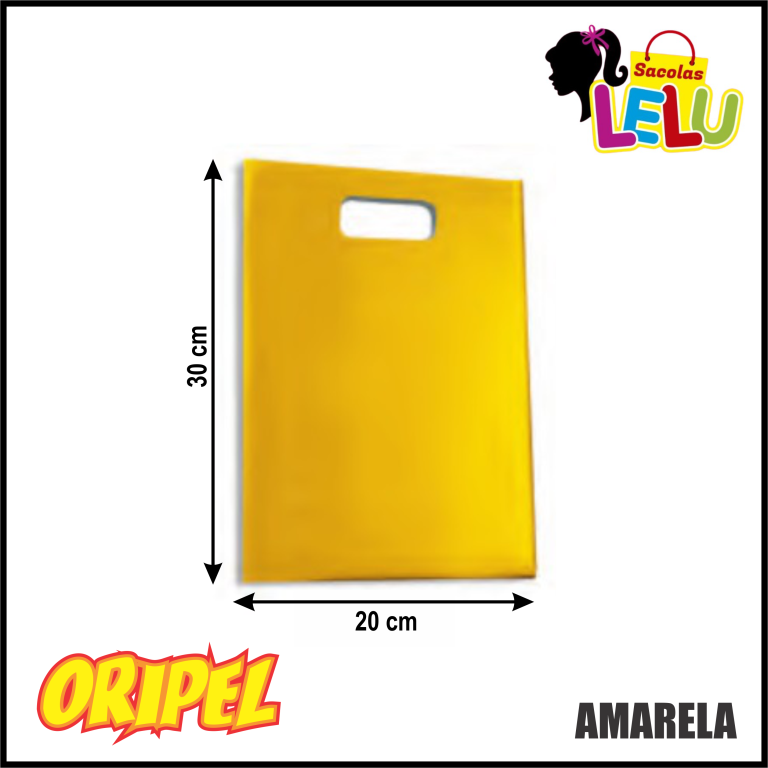 SACOLA BOCA DE PALHAÇO 20X30 AMARELA REC. LELU SACOLAS 50 UN