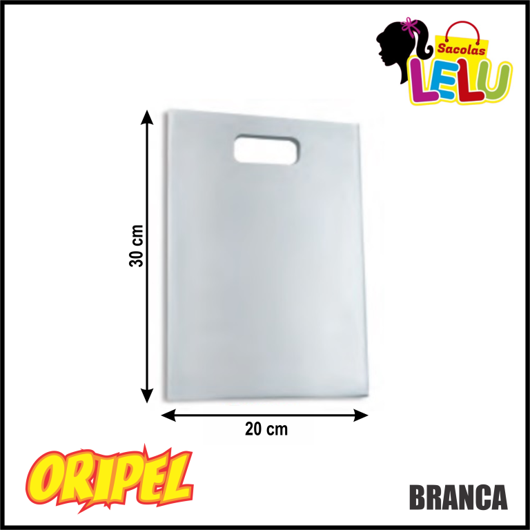 SACOLA BOCA DE PALHAÇO 20X30 BRANCA REC. LELU SACOLAS 50 UN