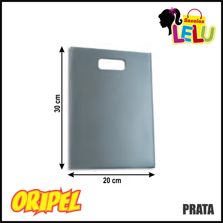 SACOLA BOCA DE PALHAÇO 20X30 PRATA REC. LELU SACOLAS 50 UN