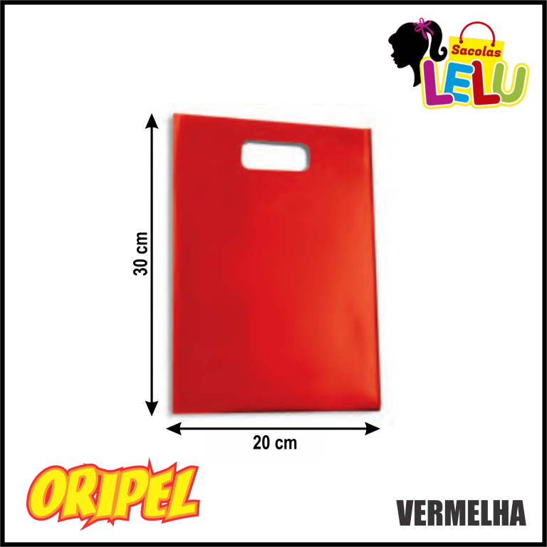 SACOLA BOCA DE PALHAÇO 20X30 VERMELHA REC. LELU SACOLAS 50 UN