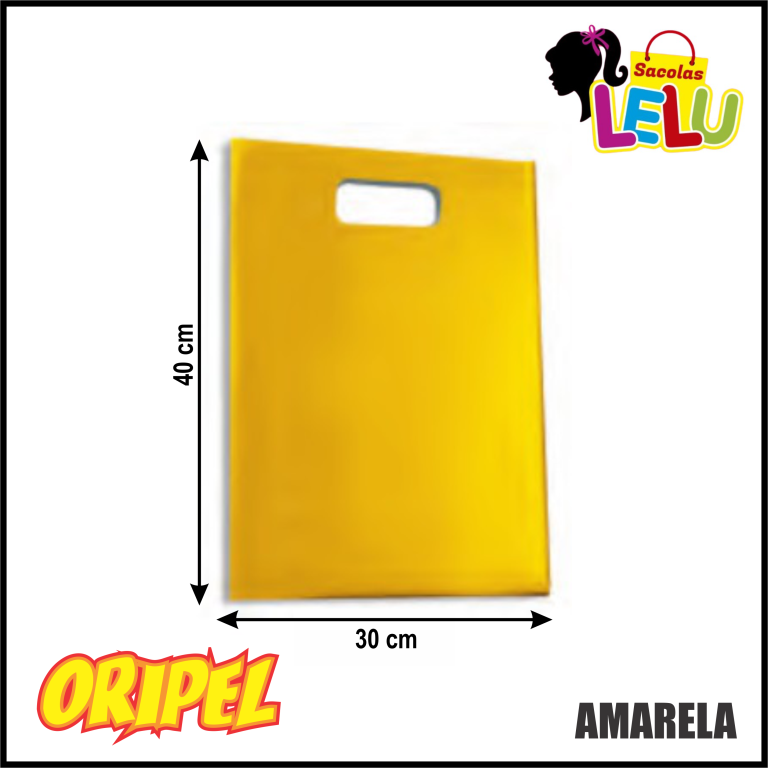 SACOLA BOCA DE PALHAÇO 30X40 AMARELA REC. LELU SACOLAS 50 UN