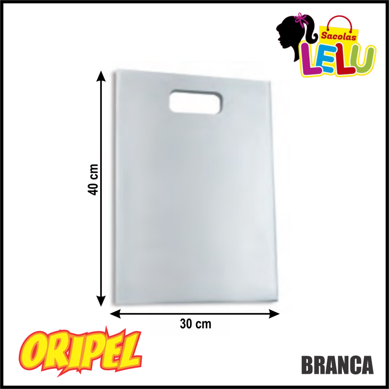 SACOLA BOCA DE PALHAÇO 30X40 BRANCA REC. LELU SACOLAS 50 UN