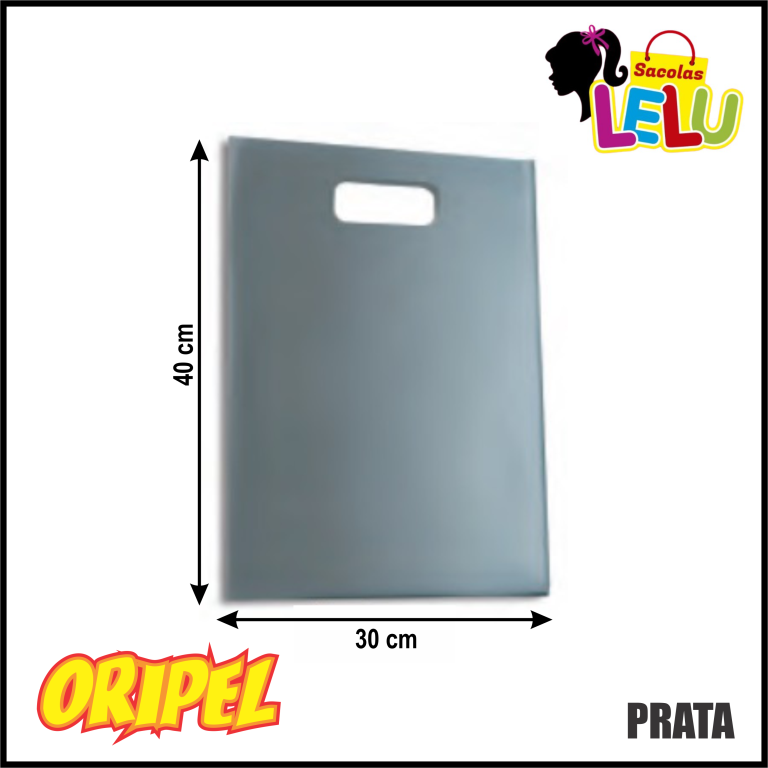 SACOLA BOCA DE PALHAÇO 30X40 PRATA REC. LELU SACOLAS 50 UN