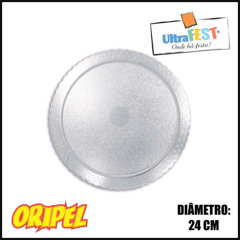 CAKE BOARD REDONDO PRATA 24CM ULTRAFEST