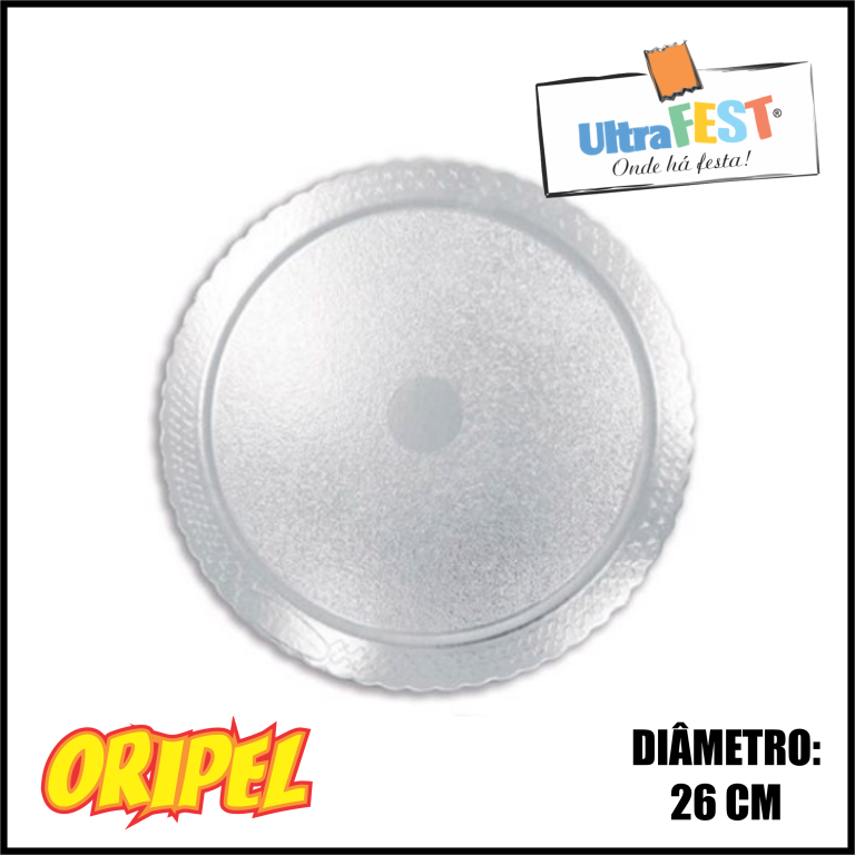 CAKE BOARD REDONDO PRATA 26CM ULTRAFEST