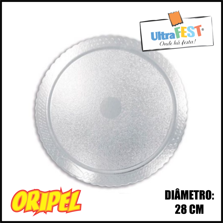 CAKE BOARD REDONDO PRATA 28CM ULTRAFEST