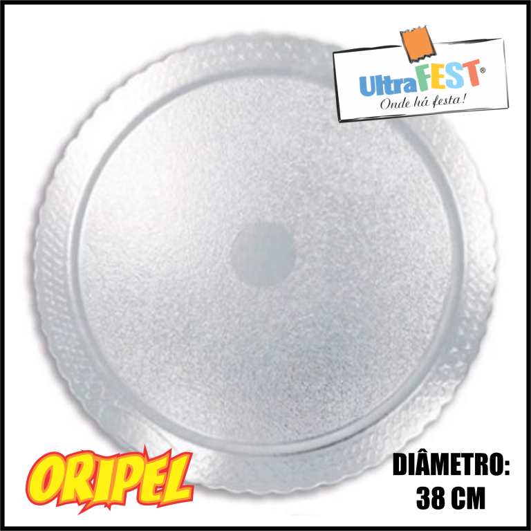 CAKE BOARD REDONDO PRATA 38CM ULTRAFEST