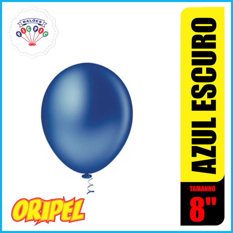 BALÃO REDONDO LISO 8'' AZUL ESCURO PIC PIC 50 UN
