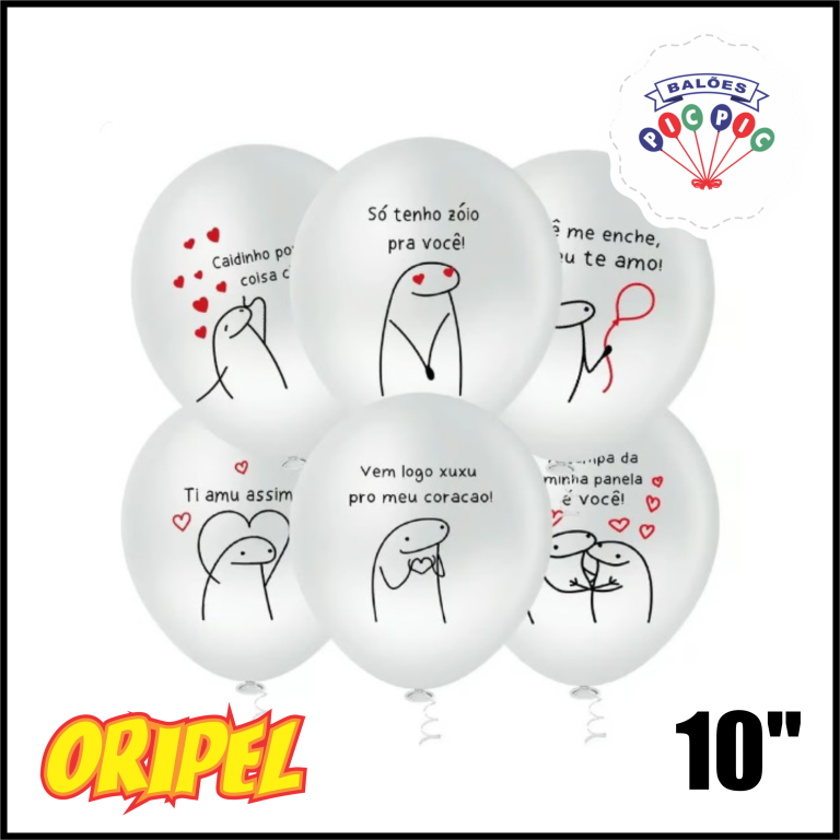 BALÃO REDONDO 10'' BENTO APAIXONADO SORTIDO PIC PIC 25 UN