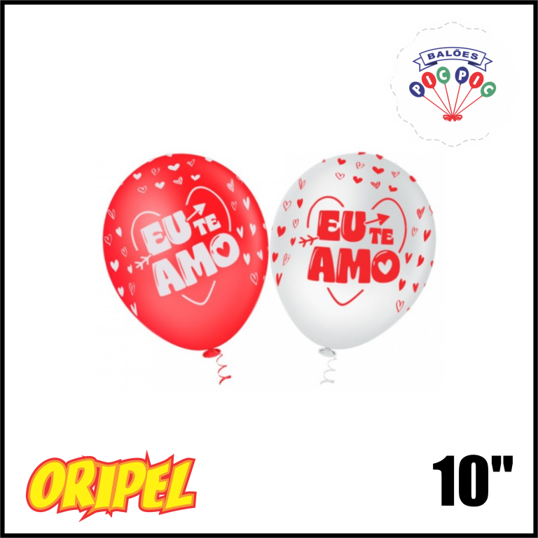 BALÃO REDONDO 10" EU TE AMO PIC PIC 25 UN