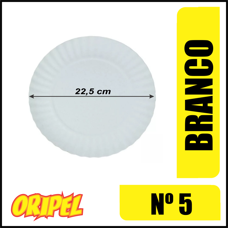 PRATO PAPELAO BRANCO Nº 5/22,5CM PLASTPEL 100 UN