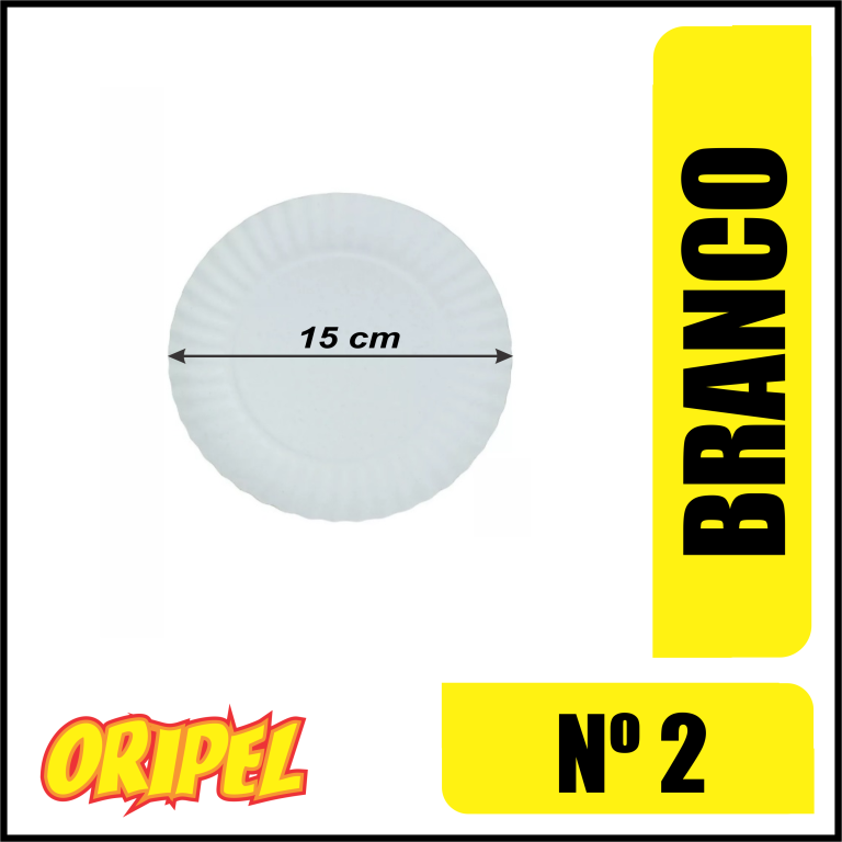 PRATO PAPELAO BRANCO Nº 2/15CM PLASTPEL 100 UN