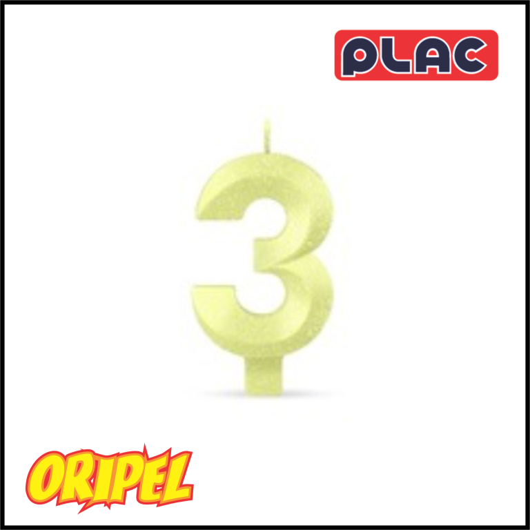 VELA ANIVERSARIO INFINITY CANDY AMARELO/3 PLAC