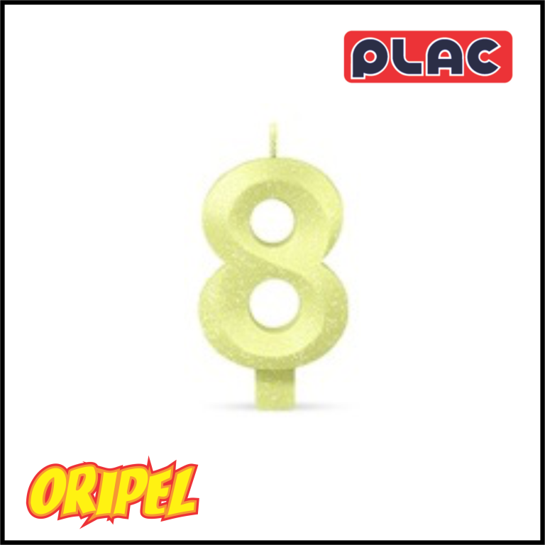 VELA ANIVERSARIO INFINITY CANDY AMARELO/8 PLAC