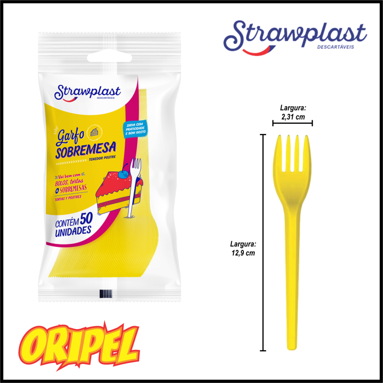 GARFO SOBREMESA/AMARELO STRAWPLAST 50 UN