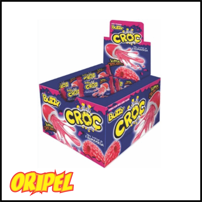 CHICLE CROC RECHEADO FRAMBOESA RICLAN 40UN/172G