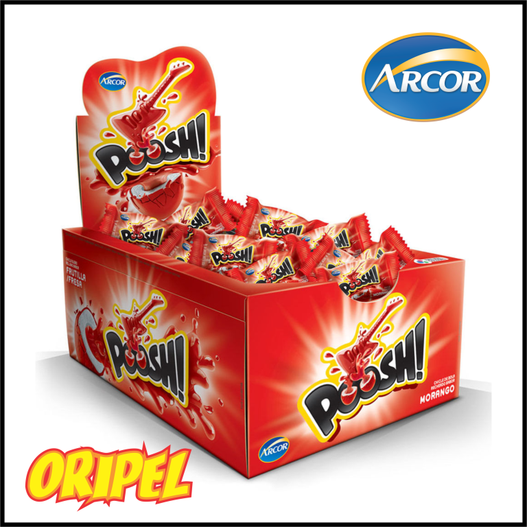 CHICLE POOSH MORANGO ARCOR 40UN/200G