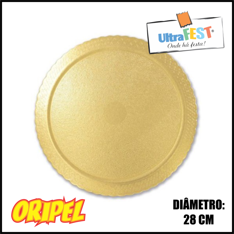 CAKE BOARD REDONDO OURO 28CM ULTRAFEST