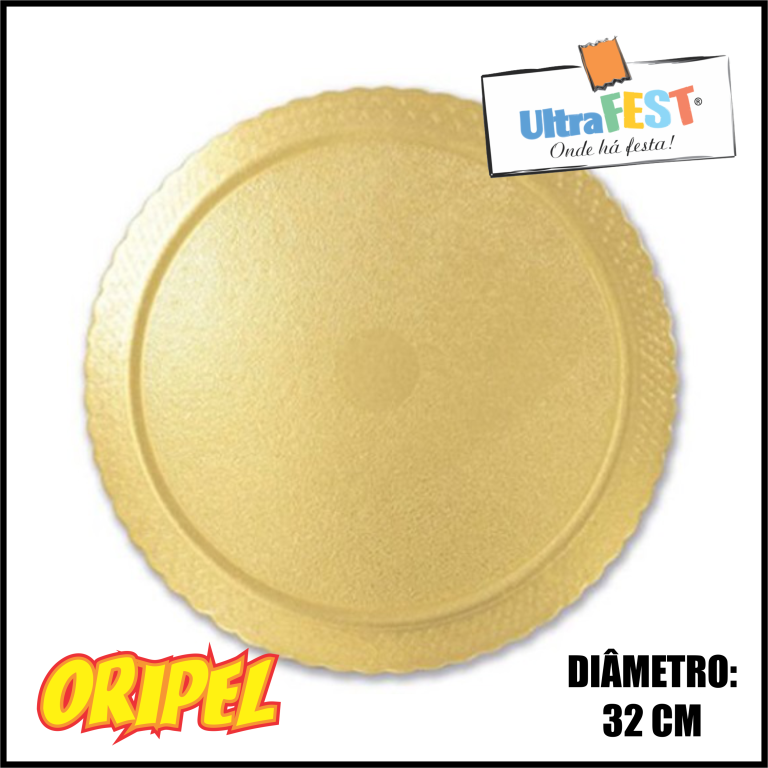 CAKE BOARD REDONDO OURO 32CM ULTRAFEST