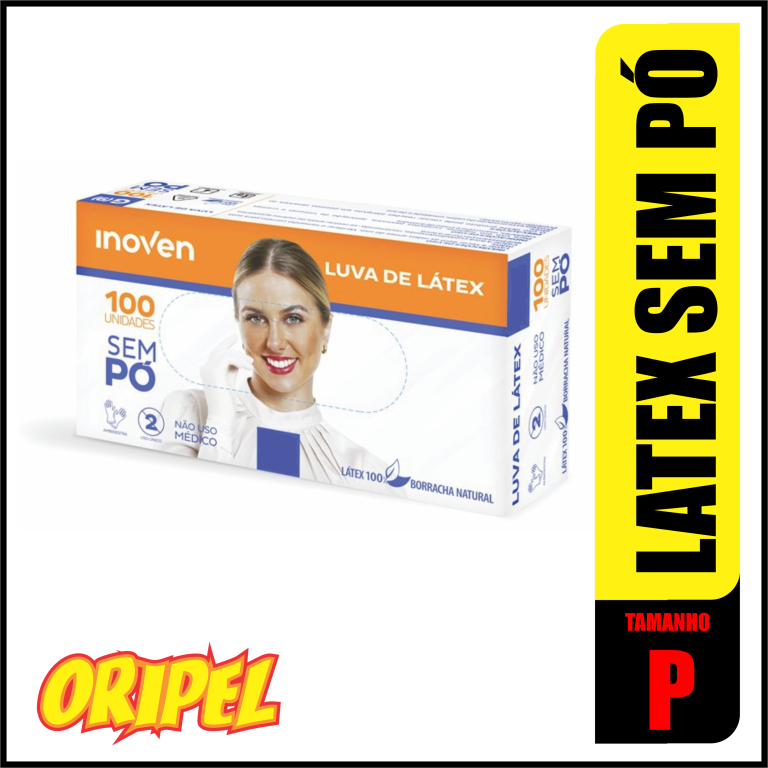 LUVA LATEX SEM PÓ/P INOVEN 100 UN