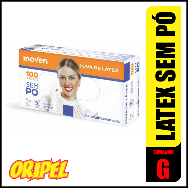 LUVA LATEX SEM PÓ/G INOVEN 100 UN