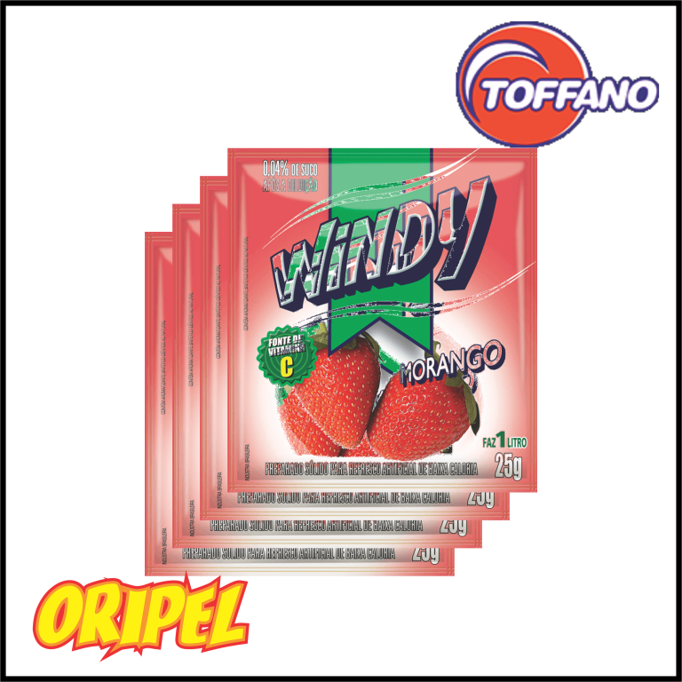 REFRESCO PO MORANGO WINDY/TOFFANO 15X25G