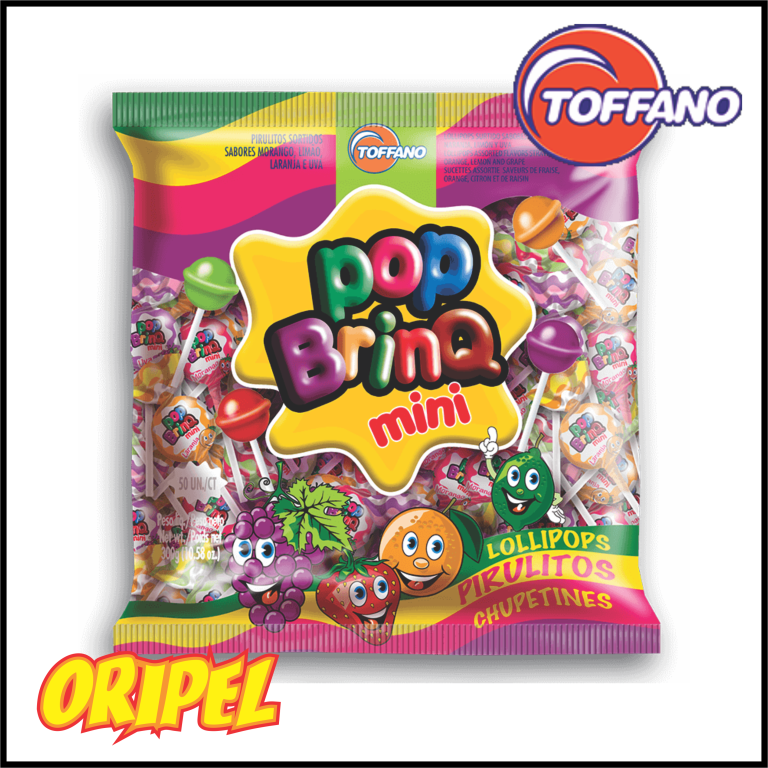PIRULITO POP BRINQ MINI FRUTAS TOFFANO 50X6G/300G